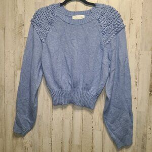 Anthropologie Mare Mare women M Sweater Pullover Ruffle shoulder crop